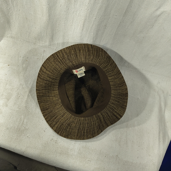 Tan and Brown Unisex Floppy Woven One Size Hat - Picture 4 of 5